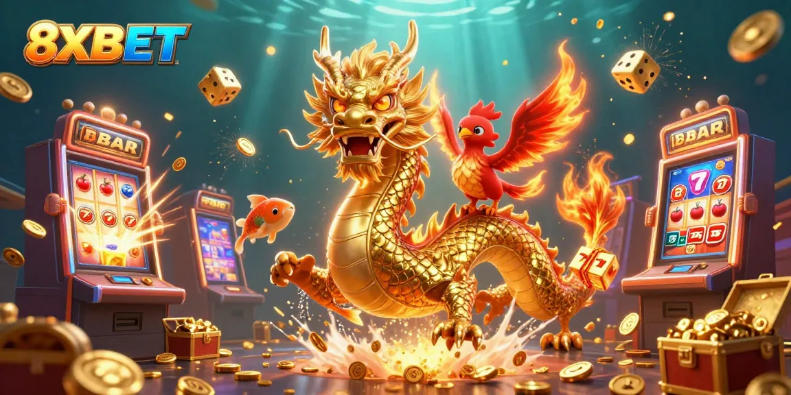 Experience the excitement of 8XBET with a dynamic 3D casino fantasy featuring dragons and jackpots.
